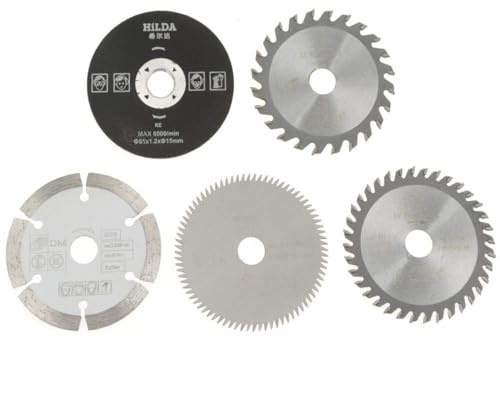 5 Stück Hartmetall Bestückte Mini-Kreissägeblatt, Sägeblatt 85x15 mm OD 85mm ID 15mm, 24 36 80 Zahn Trennscheiben für Marmorschneider Feinbearbeitung
