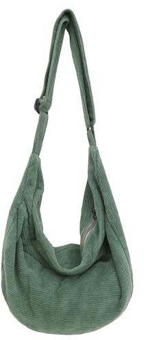 SUPECHUNYI Umhängetasche Cord Damen Herren Groß Crossbody Bag Schultertasche Moon Bag Large Tasche Damen für Schule Arbeit Reisen Ausflug Einkauf