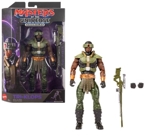 Masters of the Universe Action Figure Chronicles Tri-Klops, 6.5 Inch 2026 Movie Accurate 3 Eyed Villain, Improved Articulation 30 Points, Kojo Attah