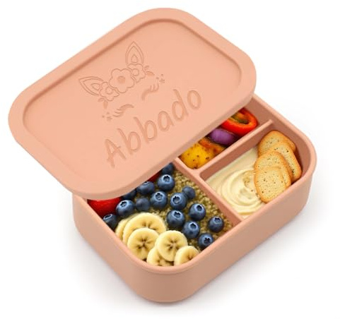 Fiambrera Bento Personalizado, Fiambreras de Silicona con Nombre, 20 patrón | Fiambrera Bento de Silicona de 3 Compartimentos Personalizada, Fiambrera de 800 ml, para Microondas Lavavajillas Antiderrames