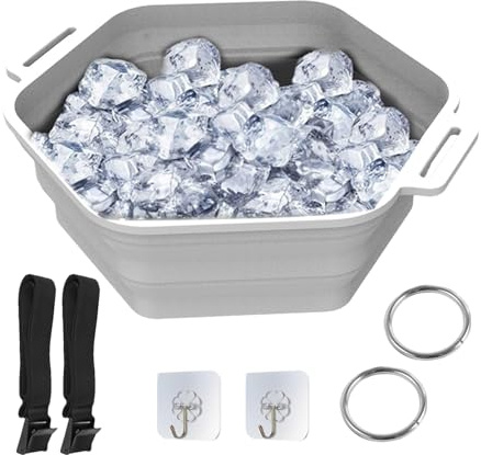 Ducha para baño de hielo, accesorio de ducha de hielo, enfriador de agua de silicona para baño, nuevo baño de hielo plegable para deportistas, enfriamiento rápido, portátil, plegable cubo de bañera de