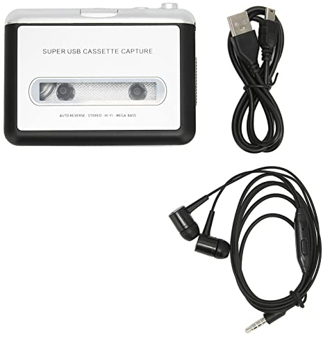 Cocoarm Portable Cassette Player, Tape Deck Audio Recorder Converts Tapes to MP3 Via USB with Stereo Sound Output for XP Vista 7 Laptops PCs