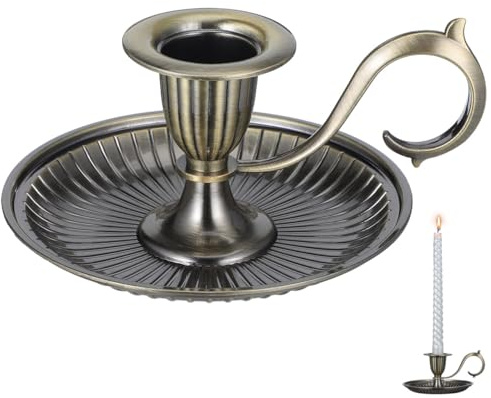 Gadpiparty Kerzenhalter mit Griff Vintage Kerzenhalter Zinklegierung