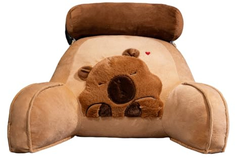 Almohada de Lectura para la Cama Almohadón Suave y Bonito Diseño Capibara | Cojín de Salón Bonito Soporte para Adultos y Niños, Zona Lumbar, Cuello y Espalda,