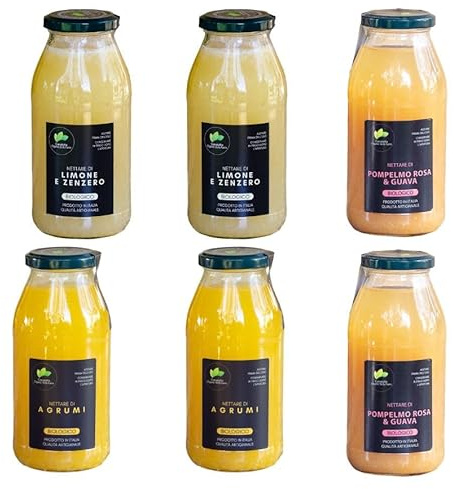 Canalotto Farm - Selezione Nettari 6 x 500 ml - Agrumi, Limone & Zenzero, Guava