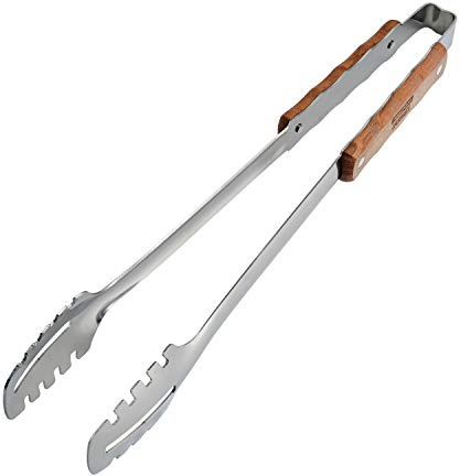 Tramontina Churrasco 18.6-Inch Stainless Steel Tongs with Wood Handle, Ideal for Cooking, BBQ, Salads, Meat and more