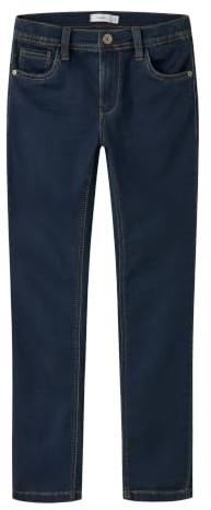NAME IT Flickor NKMROBIN DNMTHAYER Swe byxa NOOS byxor, mörkblå denim, 134
