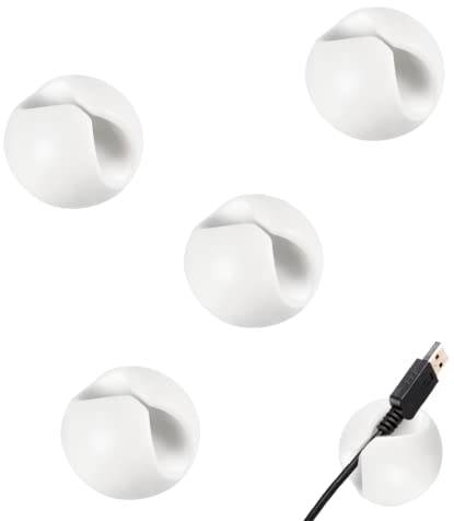 Self Adhesive Cable Clips, 4 Pcs Cable Holder Management Clips, Cable Clips for USB Charging Cable Power Cord Office Desk