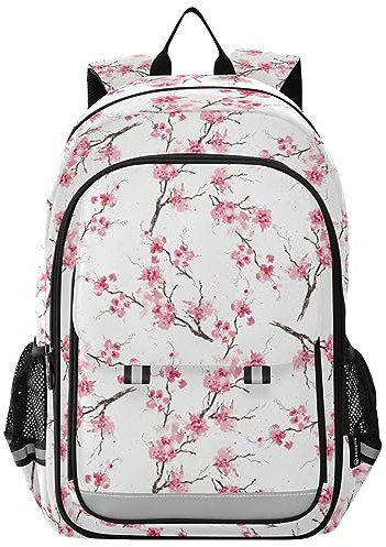 CHIFIGNO Niedliche Rucksäcke Laptop Rucksack Schule Schultertaschen Lehrer Taschen mit reflektierenden Streifen, Aquarell Rosa Blumen, Einheitsgröße, Reiserucksäcke