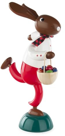 Rudolphs Schatzkiste Osterfigur Hase Eierdieb mit Korb rot Höhe 34cm NEU Osterhase Osterfigur Bandit Verbrecher Räuber Hoppel Meister Lampe Osterdeko Osterhasenfigur Ostern Korb Osterei Frühling