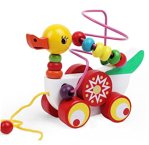 CIYODO Wooden Duck Bead Maze Toy for Boys and Girls Educational Puzzle for Boys and Girls Encourages Dexterity and Coordination Non-Toxic and Safe for Early Learning