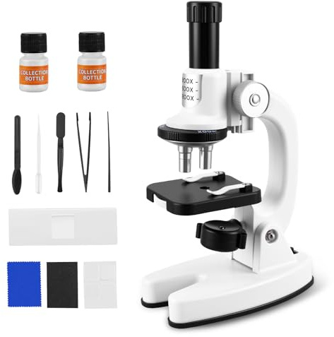 Kids Microscope, Beginner Microscope for Kids 200X-1200X Magnification, Portable Kids Science Kit with Phone Adapter, Preschool Home Study Educational Toys