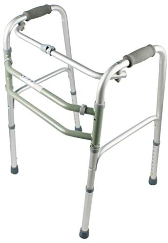 DLAZUM Telaio da Passeggio Pieghevole Leggero in Acciaio Inossidabile Antiscivolo, Altezza Regolabile, per Anziani e disabili