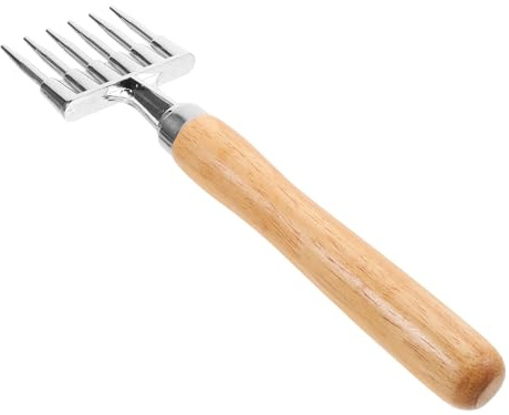 HOMSFOU Eispickel mit Holzgriff und Aluminiumlegierung Sechszinkiges Eiswerkzeug für Bar und Zuhause Vielseitiger für Cocktails und Getränke