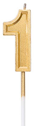 Luter Gold Glitter Happy Birthday Cake Candles Number Candles Number 1 Birthday Candle Cake Topper Decoration for Party Kids Adults