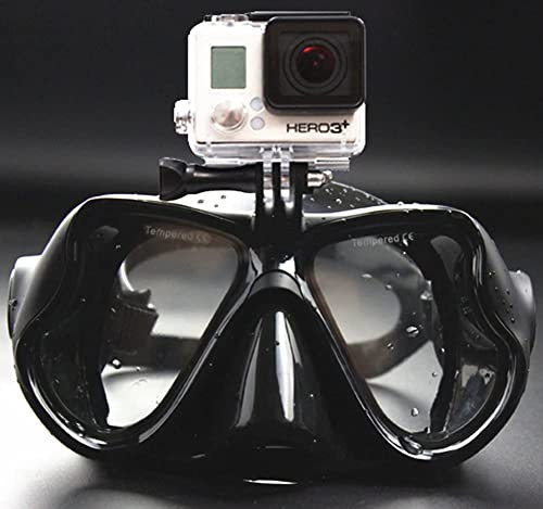 WOWDECOR Tauchmaske für Gopro Kamera Erwachsene Kinder mit Kurzsichtigkeit Kurzsichtig, Schnorchelmaske Taucherbrille Dioptrin Dioptrien Korrektur - alles schwarz (-2,0)