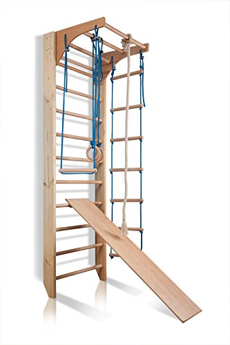 Turnwand, Gym, Klettergerüst Kombi-3-240 Sportgerät, Kletterwand, Holz, Turnwand, Sprossenwand,