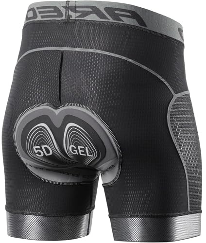 Lixada Radlerhose Herren mit Sitzpolster 5D Gepolsterte Fahrradhose kurz Atmungsaktive Elastizität Schnelltrocknende Stoßfeste Herren Fahrrad Hosen Radhose