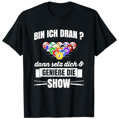Billard Tshirt Queue Pool Snooker 8-Ball Cue Kreide Nineball T-Shirt