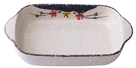 SMSOM Piatto da Forno in Ceramica Set di 2, Pannelli da Forno Rettangolare Piccole teglie da Forno Pentole da Forno, Pan Brownie per Cucinare, Cena Torta, Cucina, Serie di Fiocco di Neve