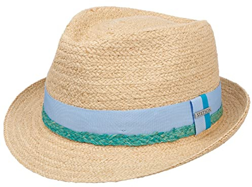 Stetson Vantella Trilby Raffiahut Naturfarbener Hut Damen Herren Frühjahr Sommer Natur XL (60-61 cm)