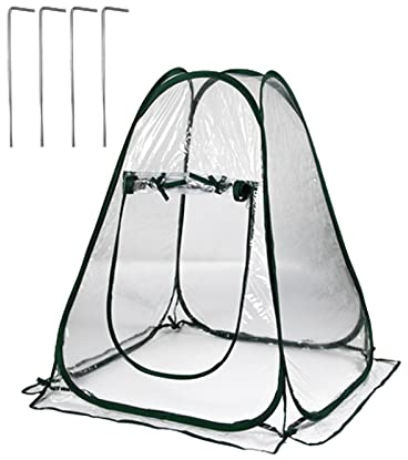 Mini Gewächshaus,Pop Up PVC Transparent Gewächshaus,Pop Up Gewächshaus Kleines,Winterzelt Pflanzen,Überwinterungszelt Für Blumentopf,Tomatenhaus Treibhaus Abdeckung (70x70x80cm)