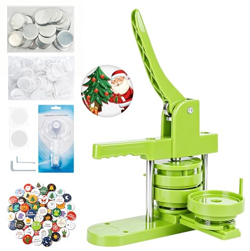 Knopfmacher-Maschine, 75 mm, Installationsfrei, DIY-Knopf-Pin-Maschine, Knopf-Plaketten-Pressmaschine mit 100 Sets