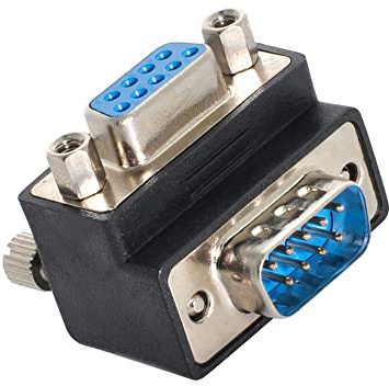 NFHK Up Angled 90 Degree RS232 D-Sub 9Pin Male Screw Type to Female Nut Type Extension Adapter