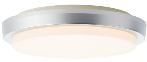 Lightbox funktionale LED Außen Wandlampe mit Ø 28 cm - Outdoor Wandleuchte für die Terasse - strahlwassergeschützt (IP65) - 1600 lm, 12 W, 3000 K - aus Kunststoff - in Silberfarben