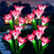 XVZ Lampes Solaires d'extérieur, Lot de 4 solaires lys fleurs à LED avec 7 couleurs changeantes - Pour jardin, terrasse, cour, allée, fête, clôture de mariage - Rose