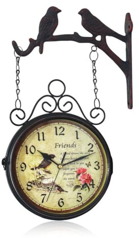iSpchen Kreativität Eisenuhr Funkuhr Funk-Wanduhr Arabische Ziffern Wand-Uhr Wasserdicht Wanduhr batteriebetrieben Retro geräuschlos Nicht tickend Dekoration Wohnzimmer Zuhause Küche Schule Büro