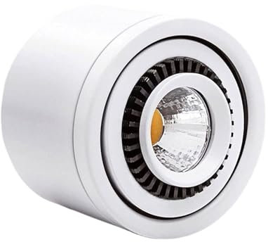 HSTBLEOO Faretto a LED montato su superficie lampada d'accento, regolabile in alluminio bianco faretto da soffitto illuminazione interna (colore: 3000k-18w)