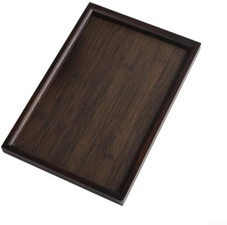 HEBEOT Walnut Wooden Tray Solid Wood Breakfast Tray Platter Tapas Tray Tea Tray Coffee Table Tray For Serving Bread Fruit Cake Dessert(28x19x2cm)