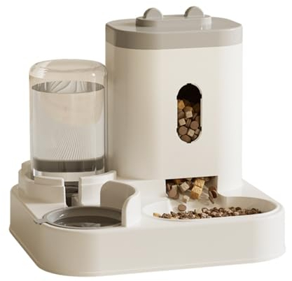 YIYILU Distributore Crocchette Gatto/Cibo 2 in 1 Distributore Automatico di Alimenti e Acqua Animali Domestici Piccola