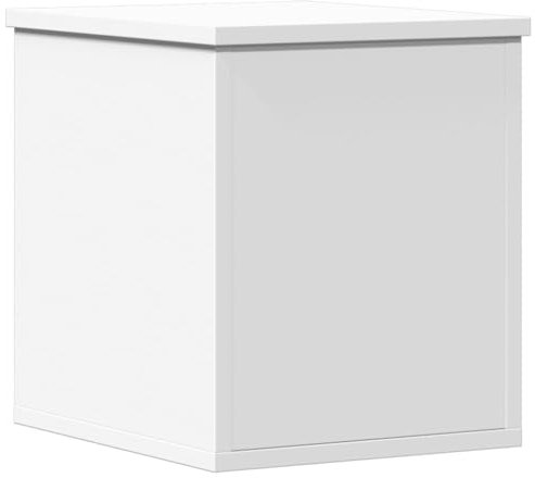 vidaXL Caja de almacenaje Madera de ingeniería Blanco 30x35x35 cm, Caja de Mantas, Cofre de Almacenamiento, Baúl de Juguetes