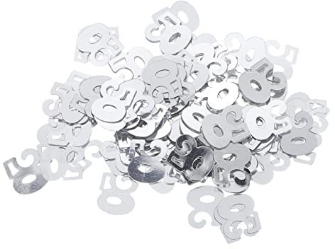 SHOWERORO Confeti de Aniversario para Esparcir Adornos Redondos de Lentejuelas para Mesa 50 Unidades de Confeti con Números