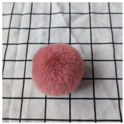 BrightGlow Lot de 20 Pompons en Fausse Fourrure Synthétique - Pompons Doux pour le Bricolage - Pour Bonnet et Décoration de Noël - Rose Foncé - 50 mm