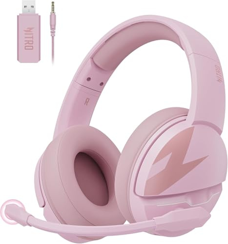 acer Casque de jeu sans fil 2,4 GHz | Batterie de 100 heures d'autonomie ininterrompue | Transducteurs dynamiques de 50 mm | Microphone à voix nette | Bluetooth 5.3 de 3,5 mm | Oreillette