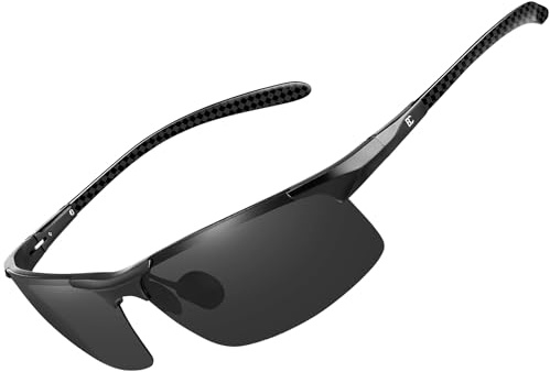 Bircenpro Sonnenbrille Für Herren Polarisiert: UV Schutz Kohlefaser Temple Sport Sonnenbrille Für Fahren