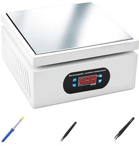 Auveach 700W Lötstation Heizplatte 0-400°C Einstellbar, Elektrische Löt-Vorwärmstation mit LED Digitalanzeige für Löt- und Reparaturarbeiten (200 x 200mm)