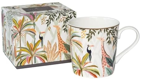 Sara Miller London Palm Garden Tazza con dettagli in oro 22 carati