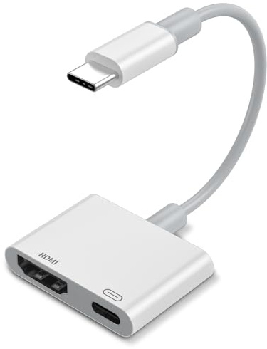 Adaptateur USB C vers HDMI certifié Apple MFi, convertisseur AV numérique 4K UHD Type-C vers HDMI avec charge rapide PD 100 W et mise en miroir d'écran pour iPhone 16/15, MacBook, iPad, iMac, Galaxy