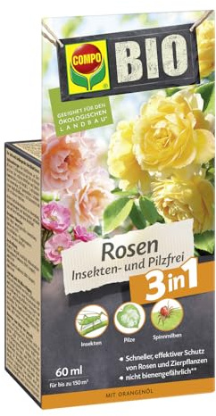COMPO Rosen Insekten- und Pilz-frei - 60 ml reichen für 150 m² - Bekämpfung von Insekten, Spinnmilben und Pilzkrankheiten - Wirkstoff aus der Natur