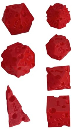 Würfelzubehör für Brettspiele, Spielwürfel, Käsebrett, 7-teiliges Set für Gruppenaktivitäten, realistisches 3D-Spielzeug, für Anfänger, Experten, Camping, Zuhause, Studentenwohnheim