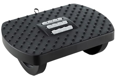 Verstellbare Schaukelfußstütze mit Rollenmassage – Fußhocker unter dem | Schreibtisch, 180° Neigung, ergonomisches Design, bequemer Fußhocker für Zuhause, Büro, Reisen, Beinstütze, Entlastung