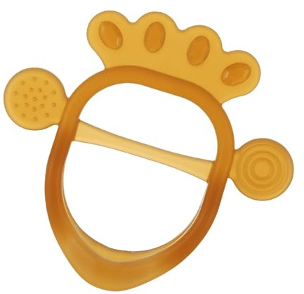 YUEHISY Anneau de Dentition en Silicone sans Danger pour bébé, Anneau de Dentition à Main, Jouet Apaisant pour Bébés (Silver)