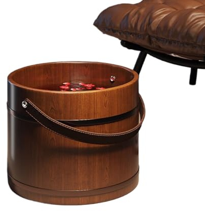 Piede in legno naturale, vasca da bagno antistress, 25 x 31 cm, canna per pedicure con risultati lisci, pediluvio compatto in legno, vasca idromassaggio con design ergonomico, per piedi per