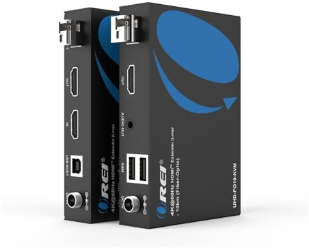 OREI KVM HDMI Extender Over Fiber Optic 10 KM 4K@60Hz Loop Out Dolby Vision