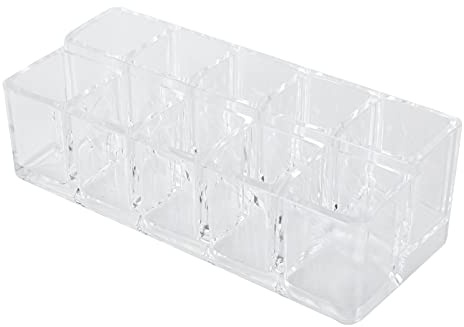Generic Espositore per Organizer per Rossetti in Acrilico Trasparente per Cosmetici, Supporto per Rossetti a 10 Griglie per Uso Domestico, Materiale Ecologico Sicuro