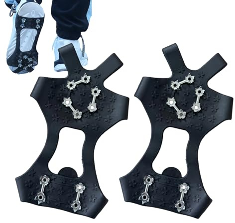 1Paar Antirutsch 10-Zahn Spikes Glatteis, Anti Rutsch Schuhspikes, 2026 Neu Universal Ice Schuhkrallen, GummiMetall Überziehen Gripper Spikes, für Schuhe Stiefel Turnschuhe für Zum Schnee